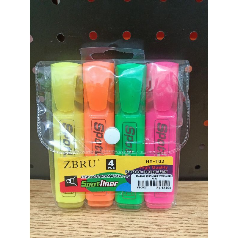 

Stabilo Sperliner Warna (isi 4pcs) / Stabilo Spotliner Warna Pen Highlighter Marker (1 Set 4 Warna)