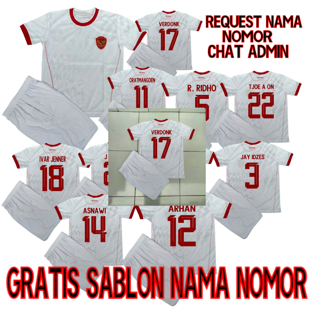 Setelan Jersey Timnas Indonesia Anak Usia 7-15 Tahun - Bola Sepak