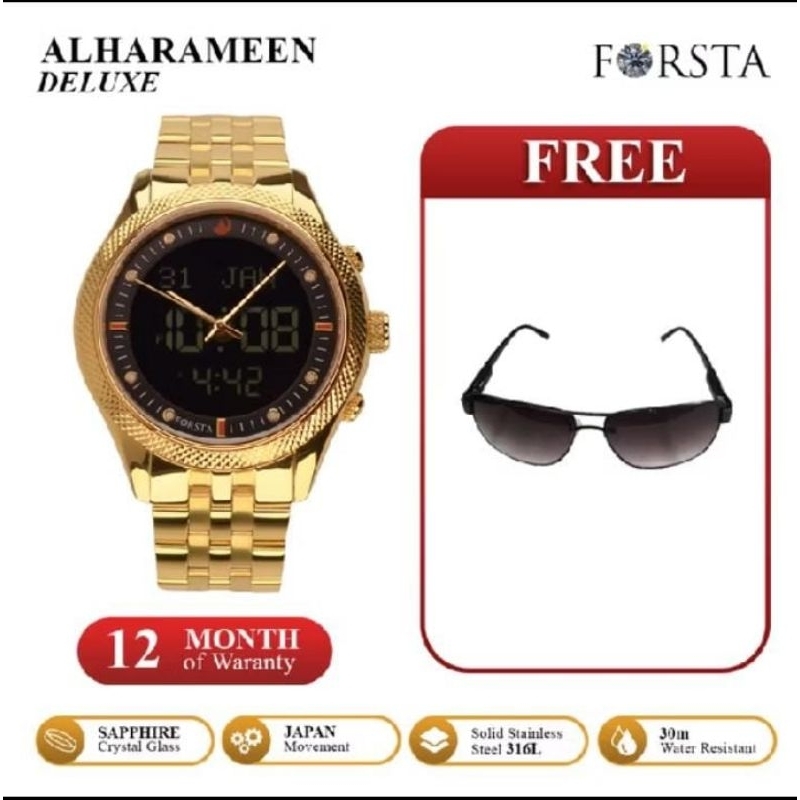 Forsta Alharameen Deluxe Jam Tangan Pria Emas