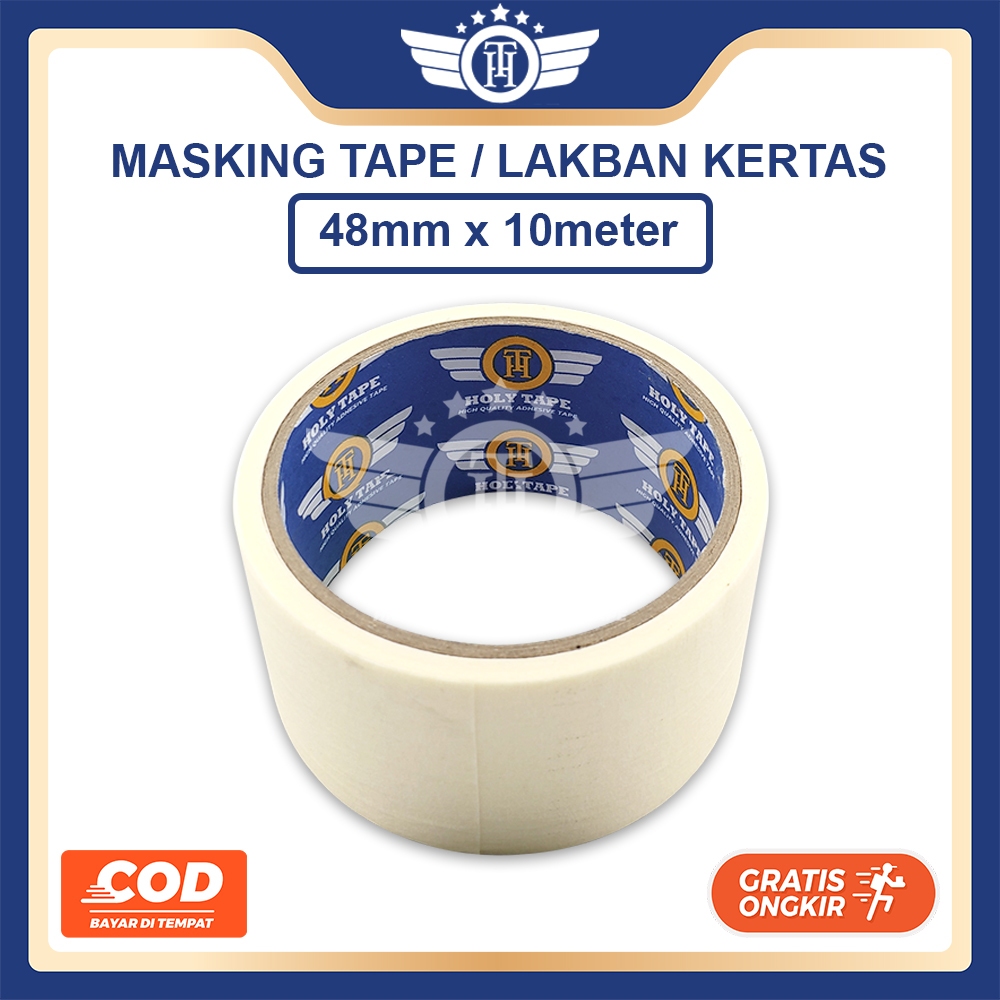 

MASKING TAPE / LAKBAN KERTAS 2 INCH 48MM 10 METER HOLYTAPE KUALITAS PREMIUM