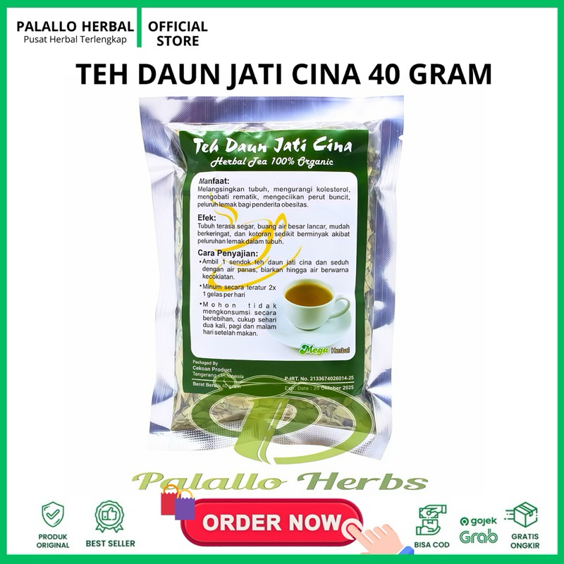 

Teh Daun Jati Cina Mega Herbal 40gram Teh Pelangsing Alami untuk Turunkan Berat Badan