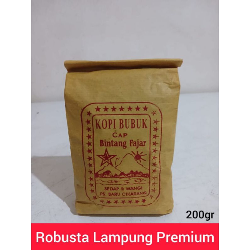 

Kopi Robusta Lampung Premium Coffee (Biji/Bubuk) -200Gram