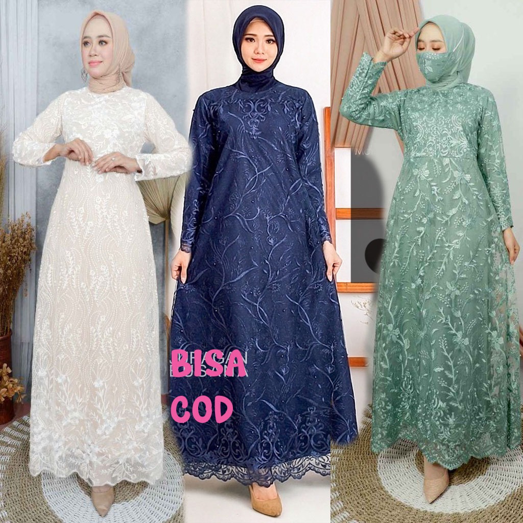 BAJU  BARU NAJMA ARIMBI MAXY DRESS BROKAT | GAMIS WANITA TERBARU JUMBO XXL GAMIS WISUDA KONDANGAN