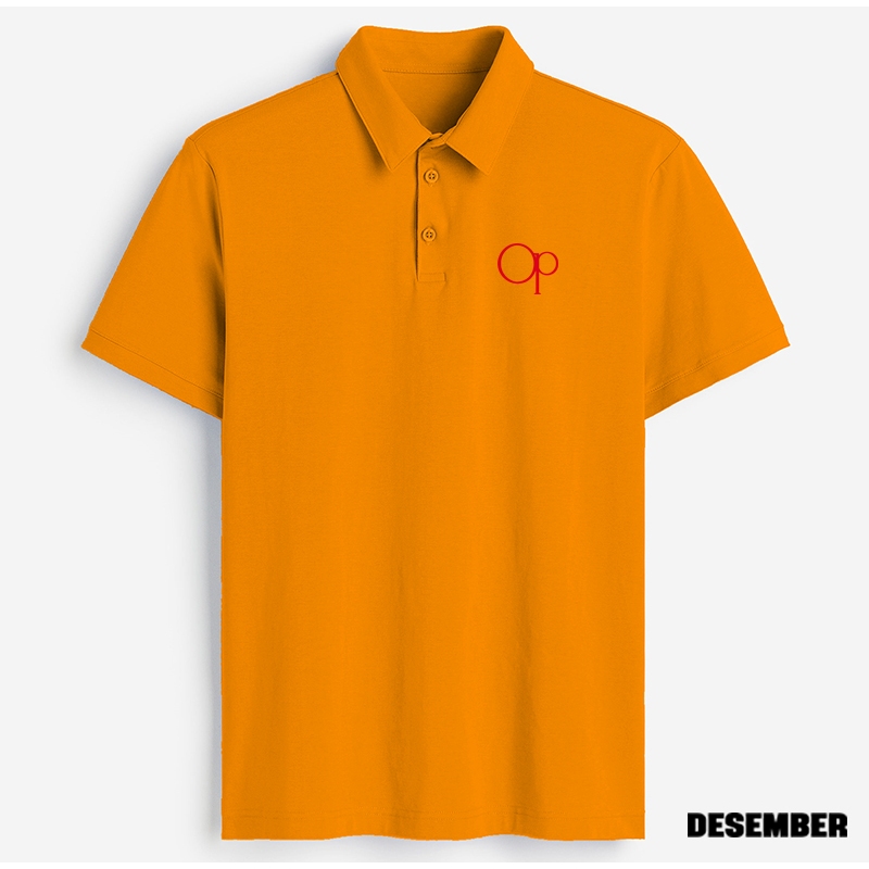 Cod..Kaos Polo Kerah Lengan Pendek Motif OP Merah Keren Pria Dan Wanita Dewasa