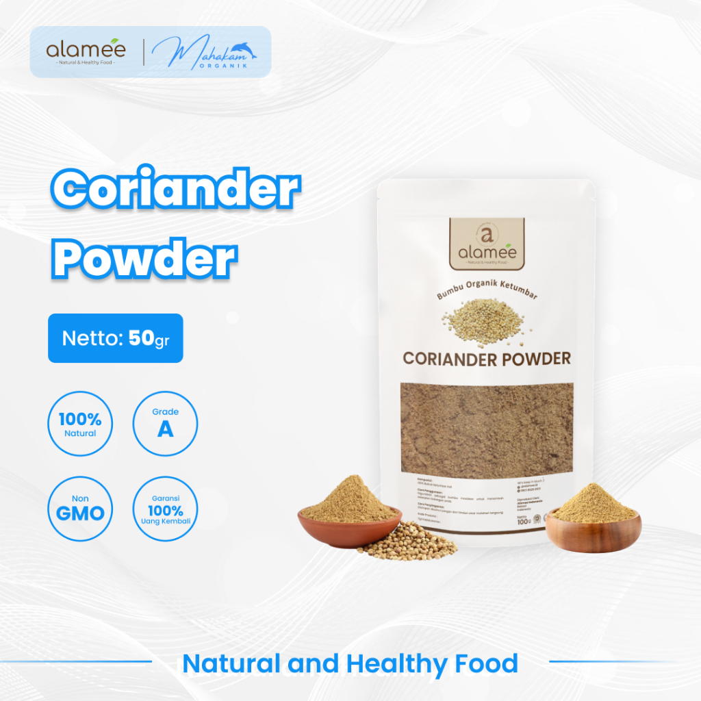 

ALAMEE Bubuk Ketumbar Organik Bumbu Dapur Instan Coriander Powder Masak Seasoning 50 Gram