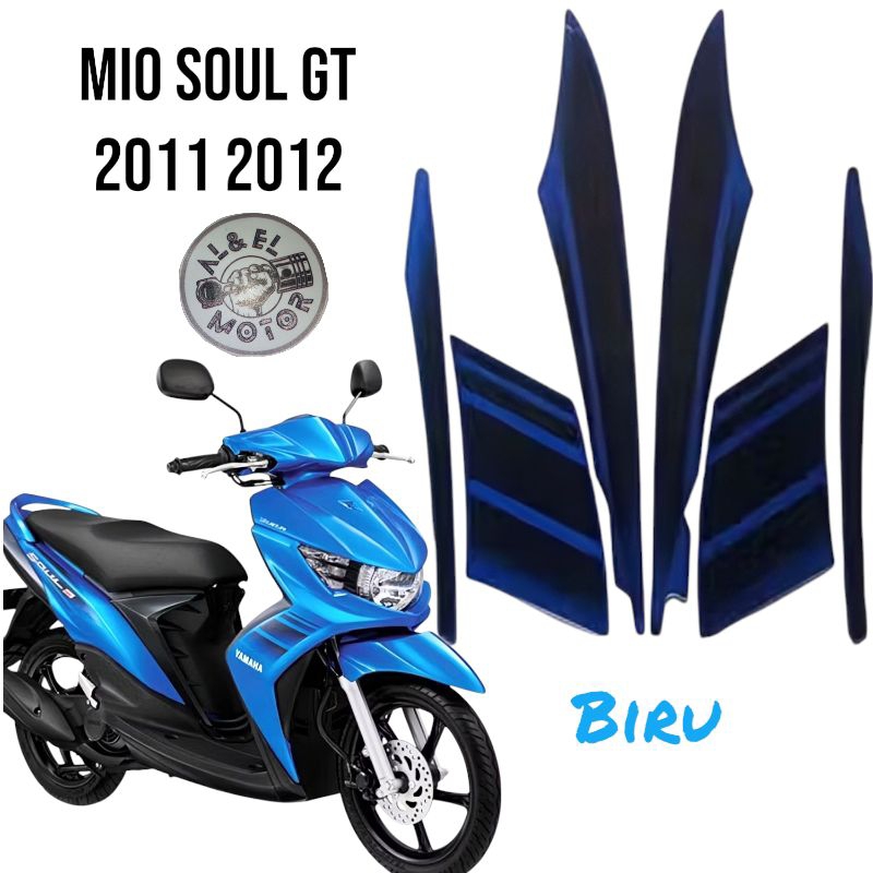 STIKER STRIPING LIS LES POLET PLAT BODY MOTOR YAMAHA MIO SOUL GT  FI 2011 2012 BIRU
