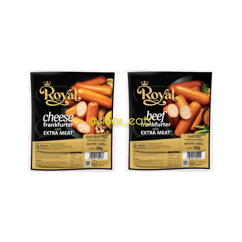 

Belfoods Royal Beef Cheese Frankfurter Sausage 200 gram