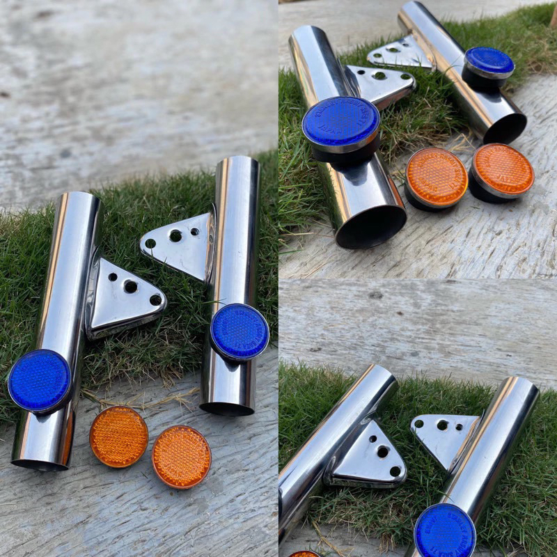 KUPINGAN LAMPU CB K5 STENLIS BREKET PANGKON DUDUKAN LAMPU DEPAN K5 SET MATA KUCING PNP AS 31 DAN 33 