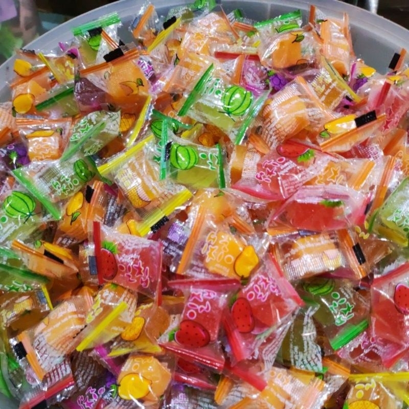 

Aneka jelly rasa anggur, manga, strawberry, melon, nenas berat 250 gr