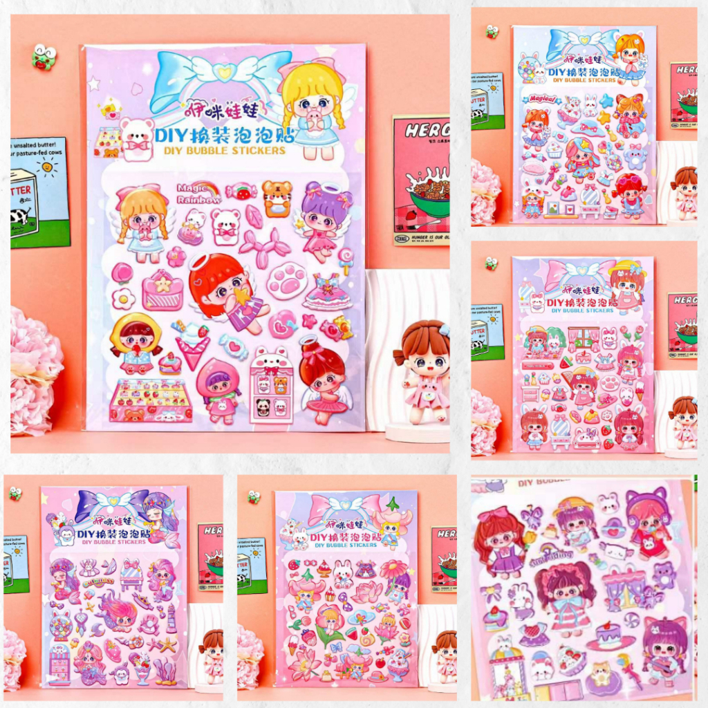 

COD STIKER TEMPELAN TIMBUL / 3D DIY BUBBLE STICKER / STIKER MAINAN ANAK CEWE / BISA UNTUK JOURNALING