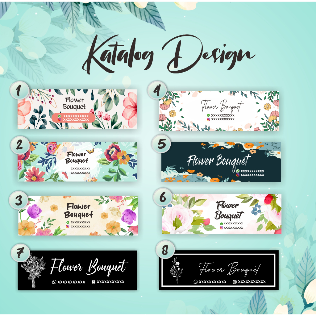 

Stiker Buket Label Custom - Sticker Bouquet Bunga - Labelstiker Flower