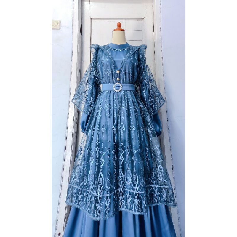 Livia one set dress+outer //dress silk//outer brukat