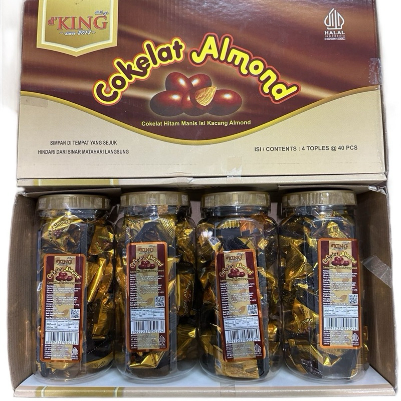

D’KING COKLAT ALMOND 1 DUS ISI 4 TOPLES @40PCS Cokelat
