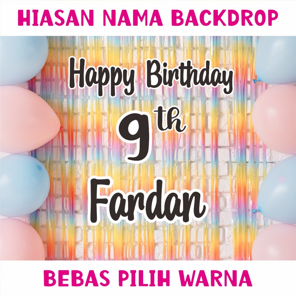 Tulisan Nama Dekorasi Backdrop Ulang Tahun Lamaran Aqiqah
