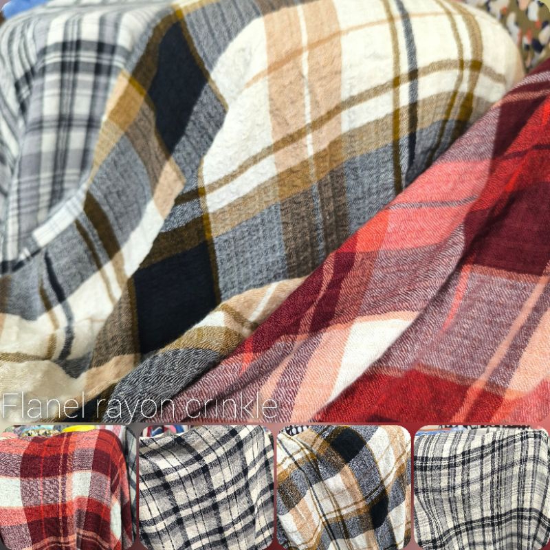 KAIN KATUN RAYON FLANEL CRINKLE ( HARGA UNTUK ½ METER)