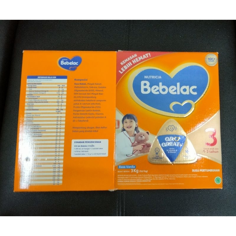 Kardus bekas susu Bebelac 3 3kg