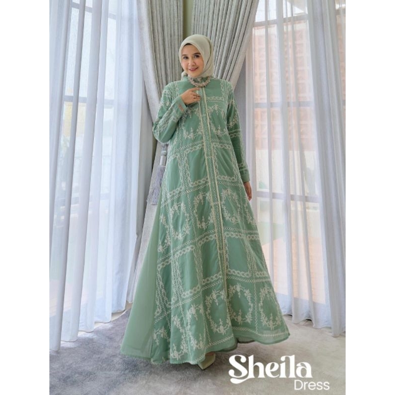 SHEILA DRESS / GAMIS PESTA WANITA/ DRESS MEWAH LEBARAN ORI BY MAREVI ( HANYA SIZE STANDAR)