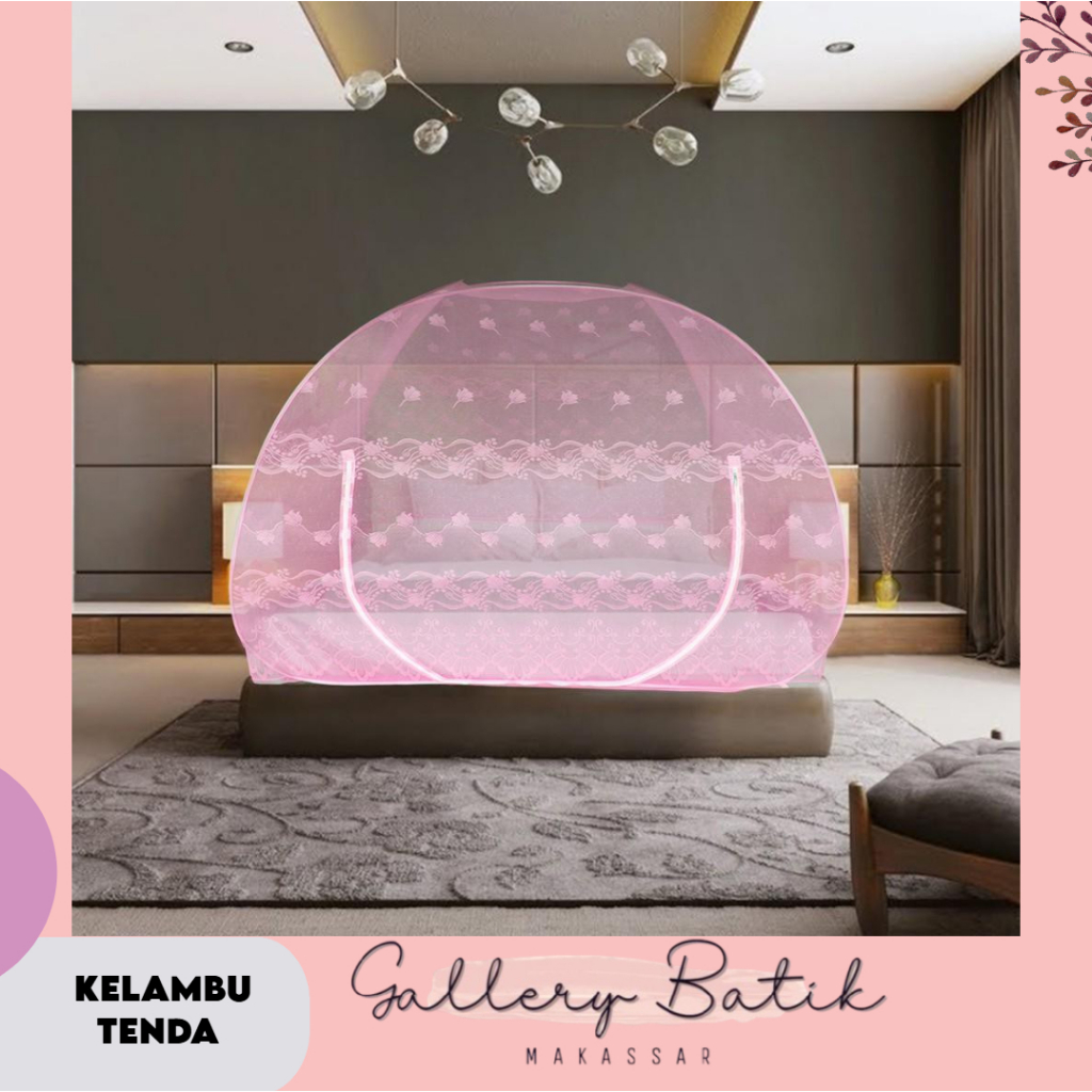 KELAMBU TENDA RHEMATEX UK 180 x 200 KELAMBU TENDA JARING PINK , BIRU [Gallery Batik Makassar]