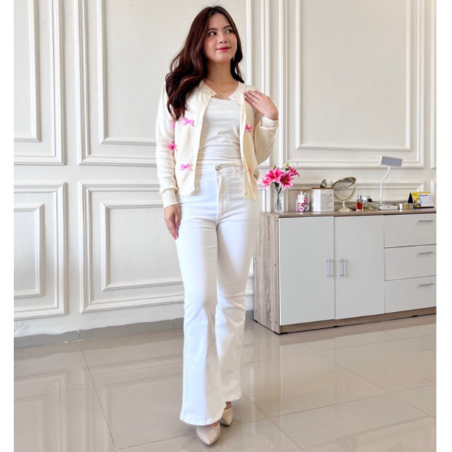 CUTBRAY 8445 P K || BAWAHAN CELANA JEANS PUTIH TERBARU || CUTBRAY KEKINIAN WANITA || OOTD FASHION WA