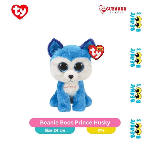 TY Beanie Boos Prince Husky (Medium) || Boneka Anjing Husky