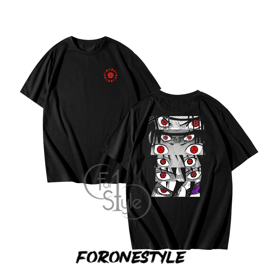 TSHIRT KAOS ANIME NARUTO MOTIF UCHIHA - KAOS UCHIHA - BAJU NARUTO MOTIF UCHIHA