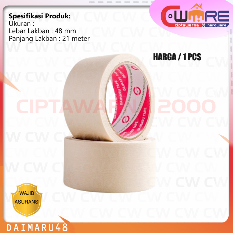 

Lakban Kertas 48 mm x 21 meter Daimaru Masking Tape