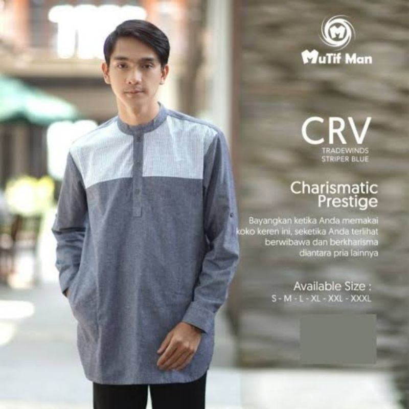 KOKO MUTIF CRV Baju Koko Pria Dewasa Lengan Panjang
