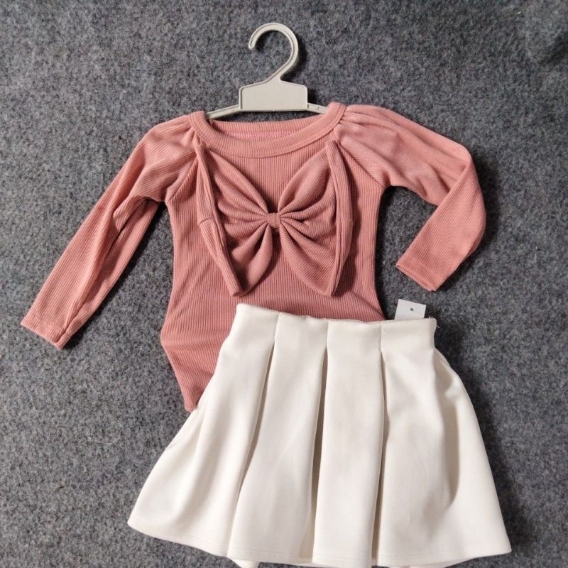 Preloved setelan rok scuba anak