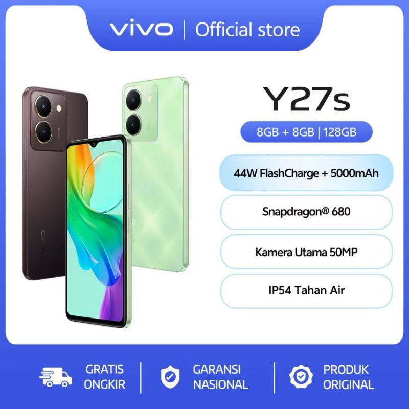 [COD] HP SECOND VIVO Y27s (8/128) - 50MP Camera, 44WFlashCharge, Snapdragon 680, IP54 Water Resistan