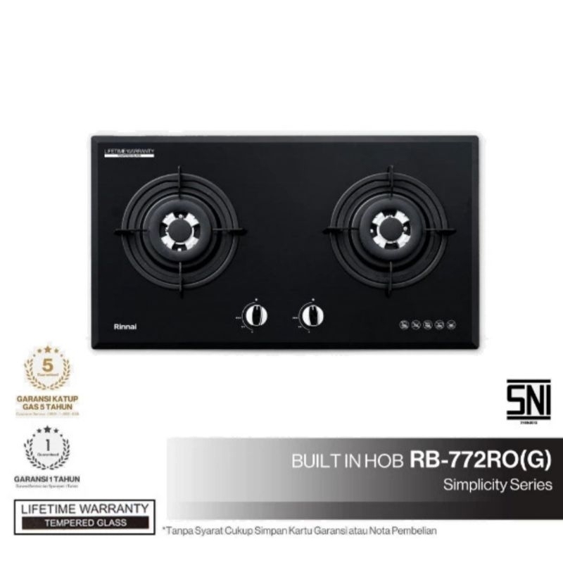 KOMPOR TANAM RINNAI 2 TUNGKU RB-772RO(G) KOMPOR TANAM RINNAI 2TUNGKU