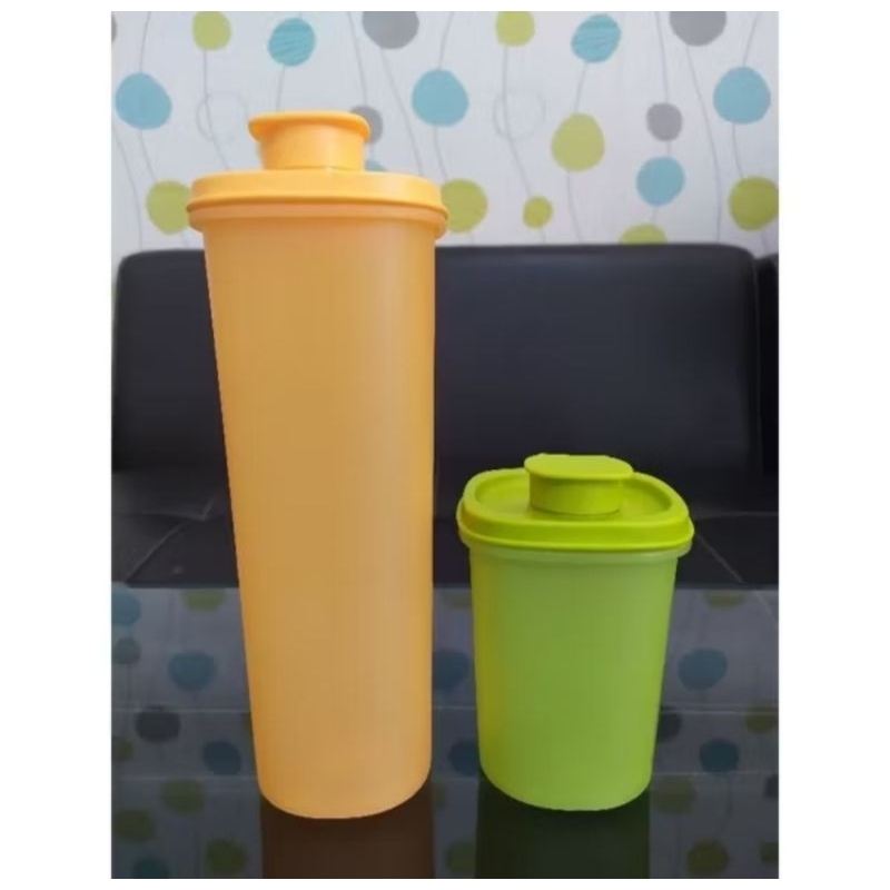 Tupperware Ezy Pour set botol plastik wadah kecap tempat minyak goreng eco bottle bumbu cair air kul