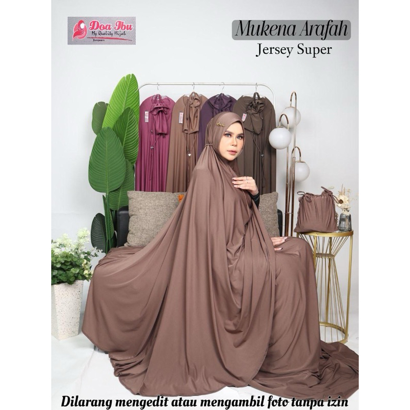 237 READY 100 PCS MUKENA DOA IBU  TERBARU JERSEY SUPER JUMBO / MUKENAH DOI ORI BY BUNYAMIN