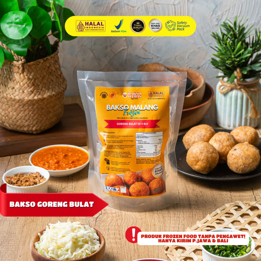 

BAKSO GORENG BULAT FROZEN PREMIUM (BAKSO DAMAS BAKSO MALANG) Isi 5