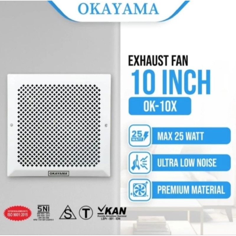 Exhaust Fan Plafon Okayama 10 inch OK-10X / Kipas angin plafon okayama 10" murah