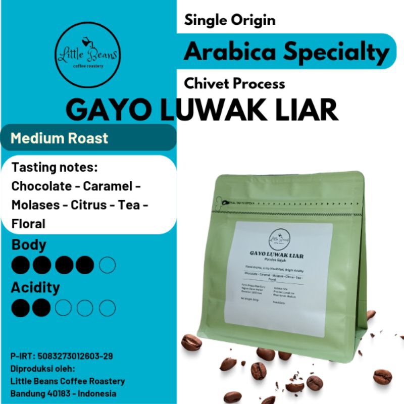 

Kopi Arabica Gayo Luwak Liar 400gr200gr/100gr Biji/Bubuk