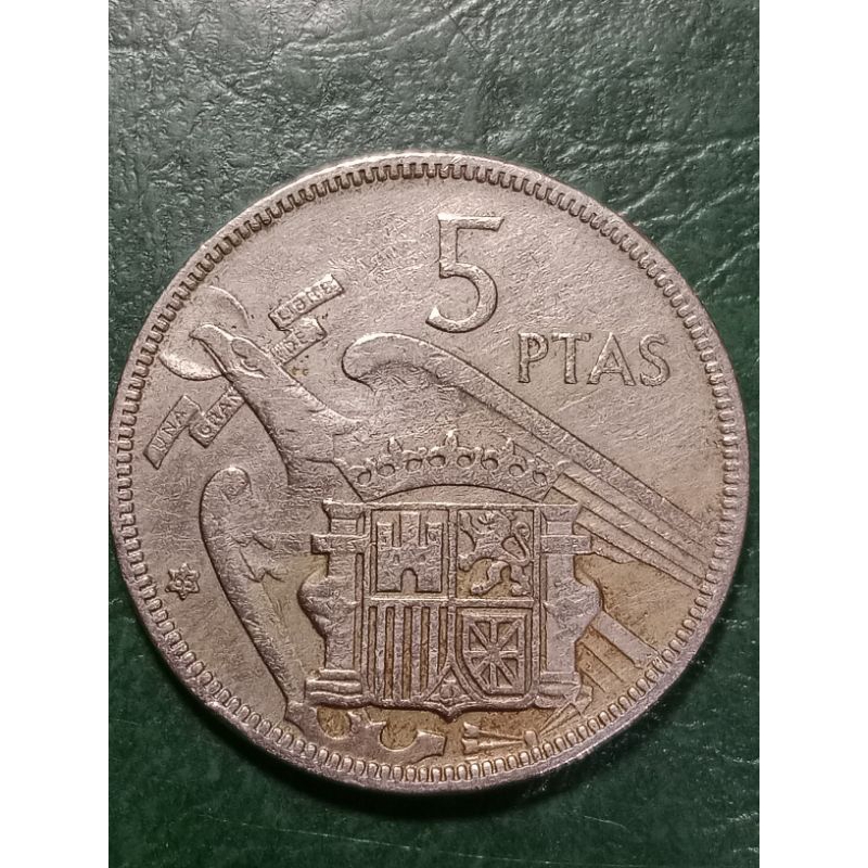 Koin Spanyol Jadul 5 pesetas tahun 1957