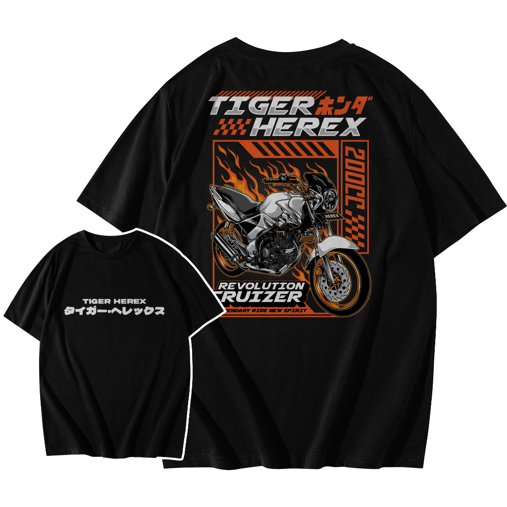 Kaos Motor Tiger Herex 200c New Orange 002 / Kaos Tiger Herex Otomotif / Kaos Tiger Herex Modifikasi