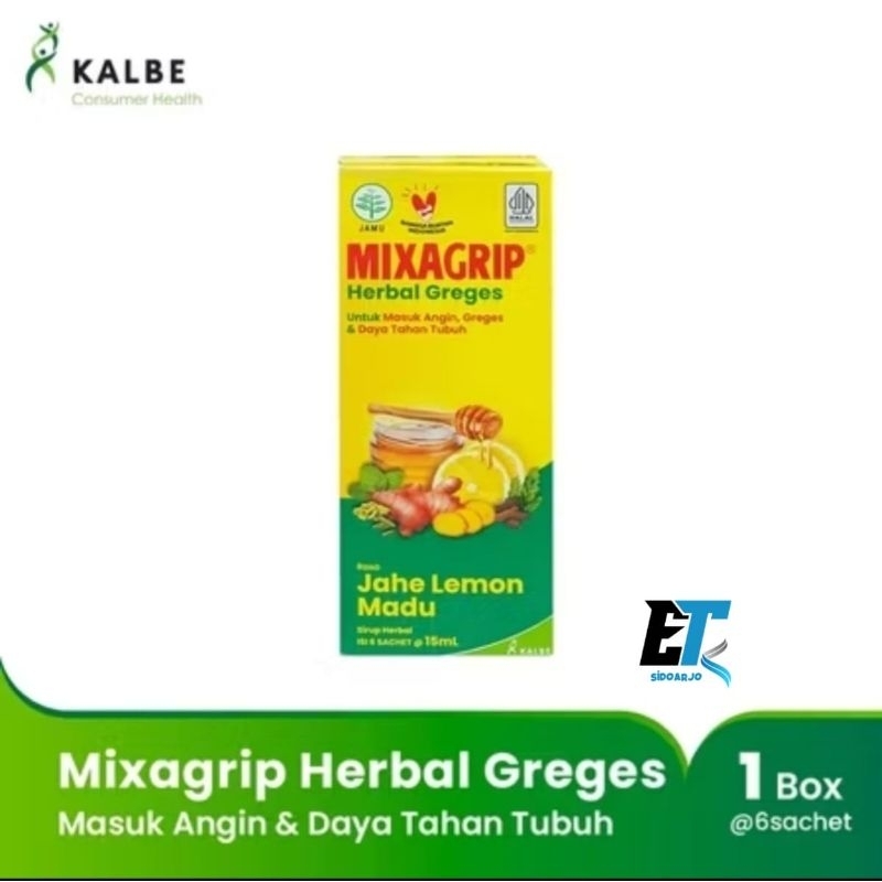

Mixagrip Herbal Greges Jabe Lemon Madu 6s