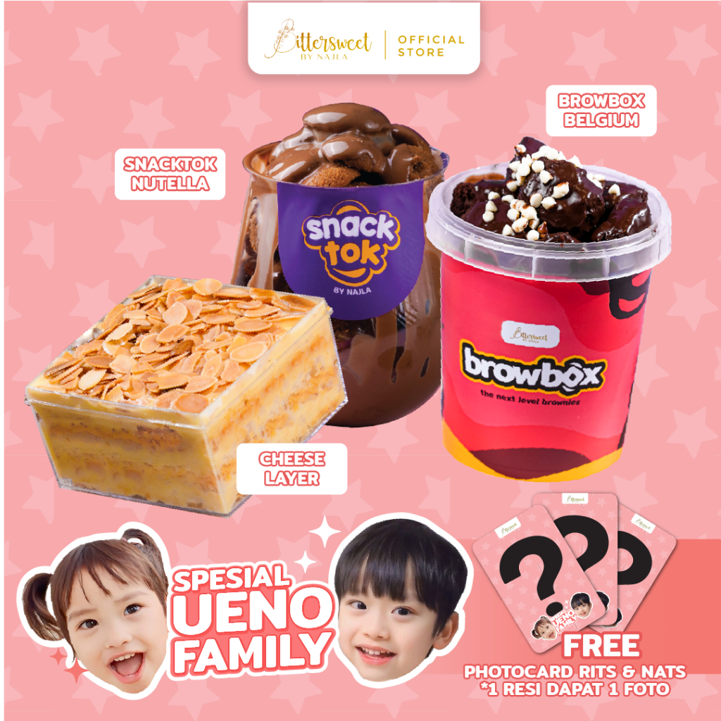 

[ Spesial UENO Family ] [ FREE Photo Card ] Browbox Belgium + Snacktok Full Cookies Nutella + Cheese Layer ( 1 Resi dapat 1 Photo )