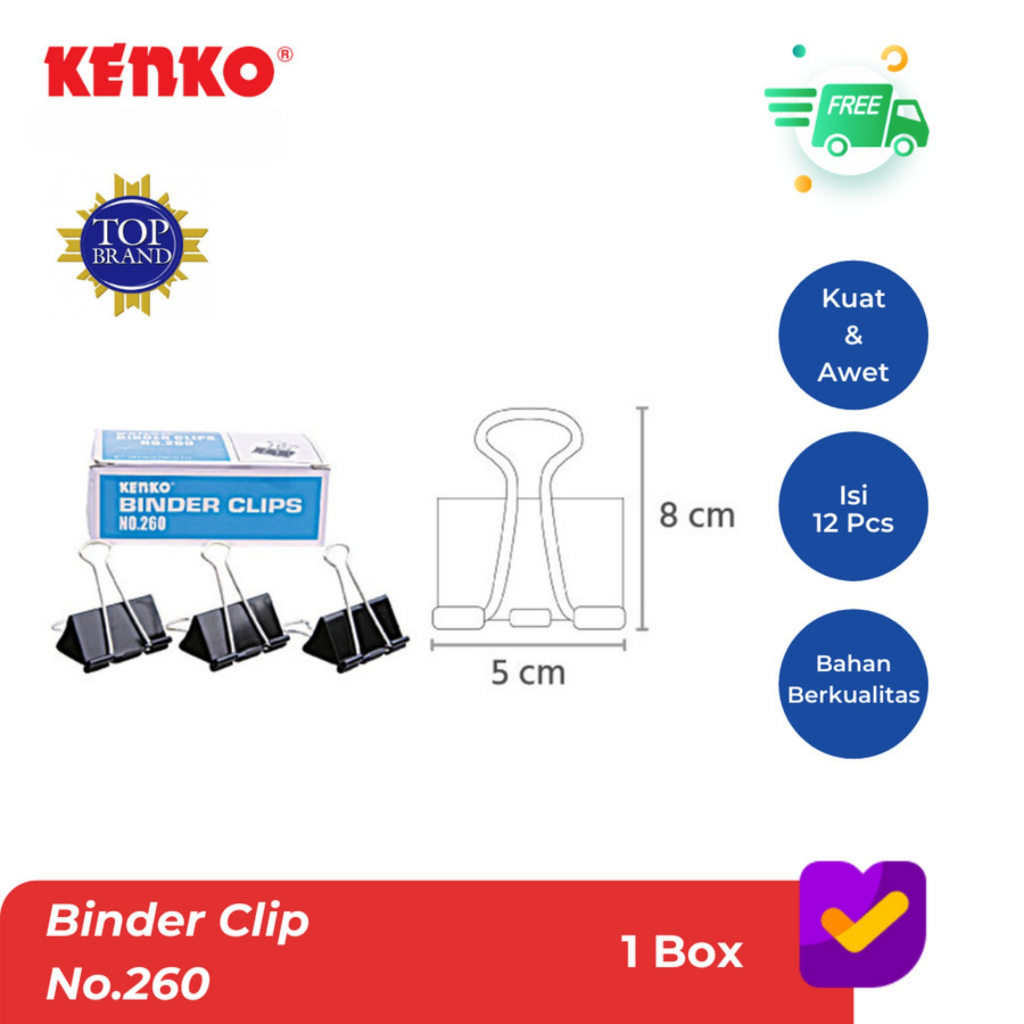 

Binder Clip No 260 Kenko Penjepit Kertas Serbaguna