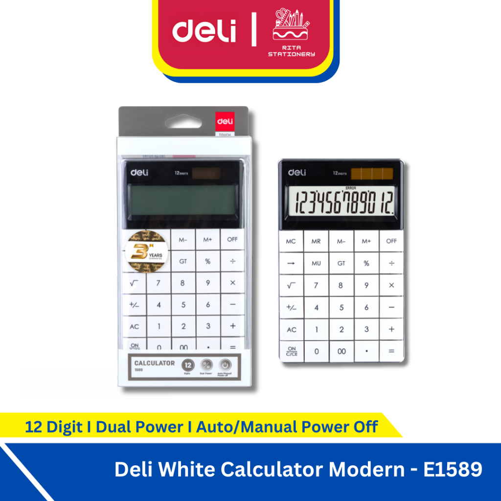 

Deli Calculator Desktop Modern / Kalkulator Meja 12 digit - E1589