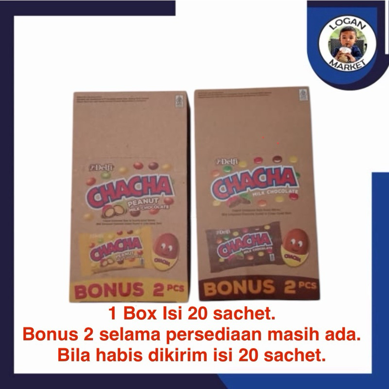 

Delfi Chacha Cha Cha Coklat Kacang 5gram 5 gram (dulu 7gram 7 gram) 20 Pcs 20Pcs