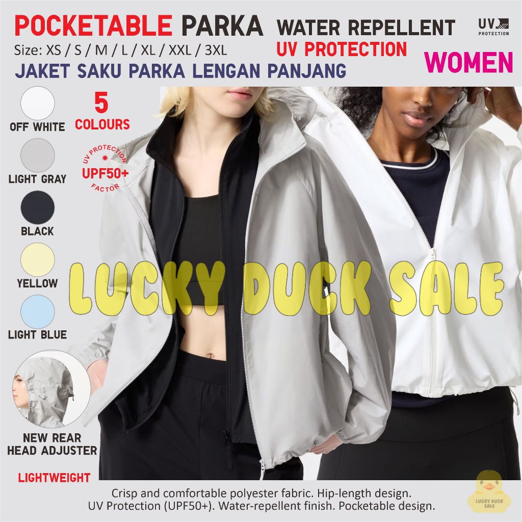 Women Pocketable Parka UV Protection Jaket Hujan Saku Wanita UNIQLO Jacket