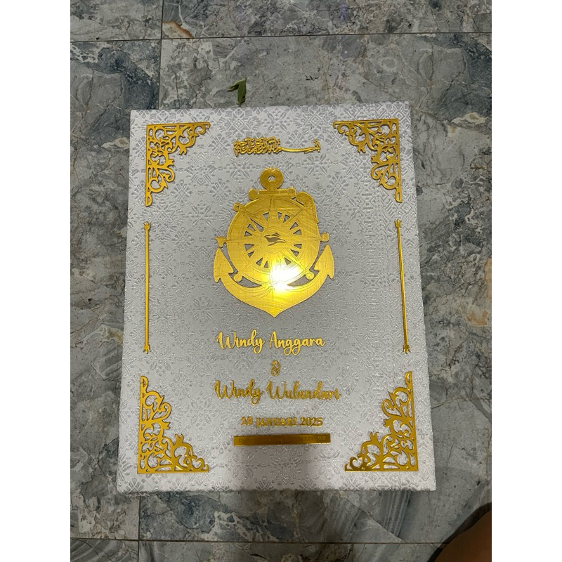 Set Mahar Mirror gold akrilik mahar pernikahan