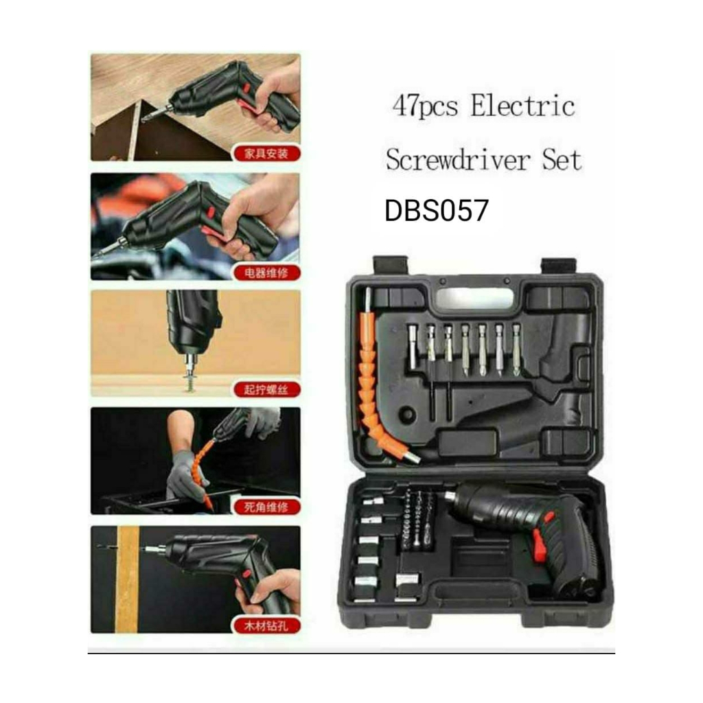 Alat Bor/Obeng Listrik Portable Set 48 Pcs