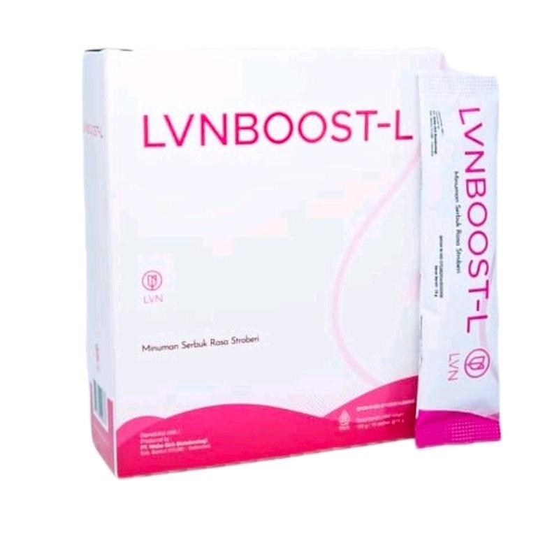 

LVNBOOST-L MINUMAN SERBUK RASA STROBERI KEMASAN TERBARU ISI 10 SACHET BPOM ORIGINAL 100%Ori