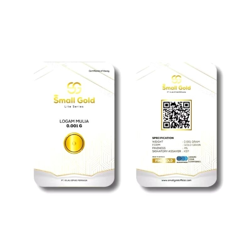 Small Gold Lite Series Logam Mulia 0.001g , emas mini , baby gold
