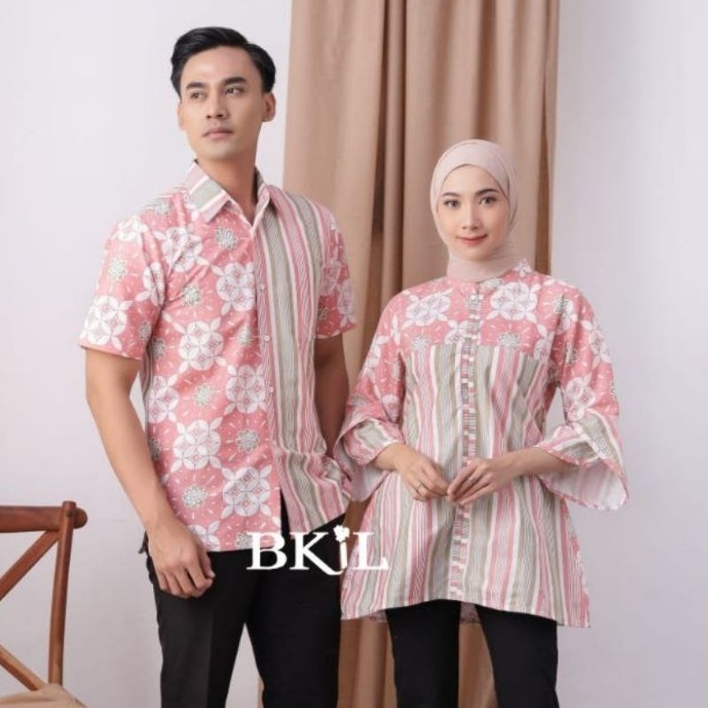BATIK KANTORAN ID Atasan Batik Wanita Motif Kawung Salur Series PEKALONGAN size M,L,XL,XXL || BKil