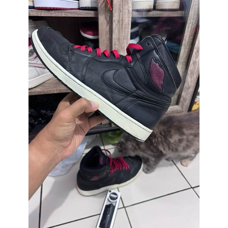 AJ High Black Satin size 46 - Authentic