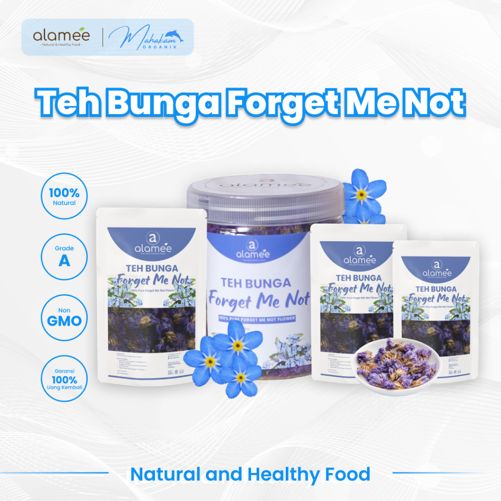 

ALAMEE Teh Bunga Forget Me Not Flower Tea Organik Kering Dried Forgetmenot